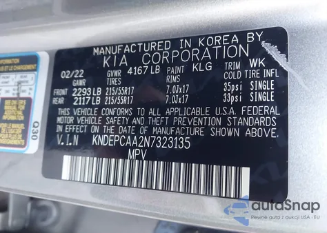 2022 Kia Seltos Lx from USA, damaged, VIN KNDEPCAA2N7323135